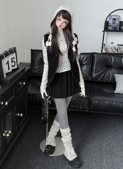 BJDドール用服 シャツ スカート パンツ ブラック ホワイト【奶油甜豆】 SD/70/75サイズ人形用【TBdoll】