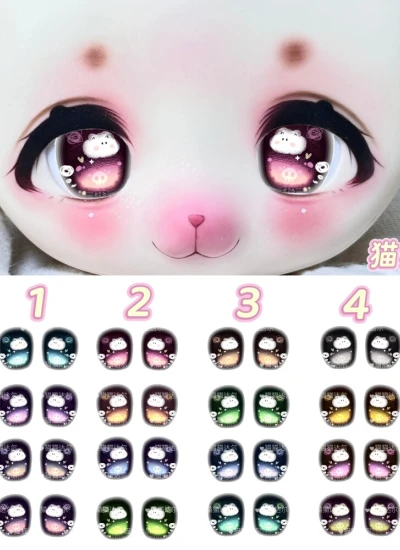 ドール用アイ マンガアイ【猫猫雲】アクリルアイ 二次元アイ 立体目 10mm/14mm/16mm/18mm/20mm/22mmサイズ人形用