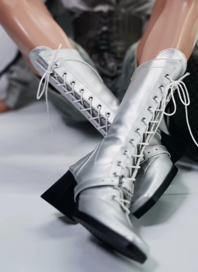 ドール用お靴 長靴 ブラック シルバーブラウン【猎星者】73/75サイズ人形通用 球体関節人形 BJDDOLL 【IF】