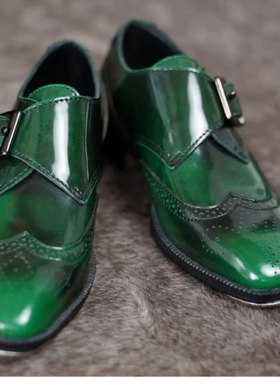 BJD Shoes Green Leather Shoes for ID75 Size Ball-jointed Doll