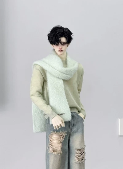 ドール用マフラー ホワイト ブラック ブルー グリーン ピンク 男の子用 MSD/70/75/77cmサイズ人形用 球体関節人形用 BJD用