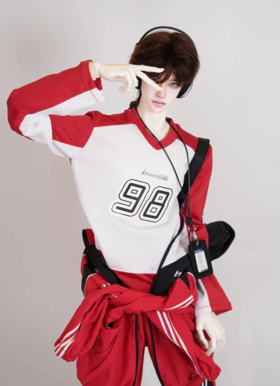 ドール用シャツ インナー ブラック レッド 男の子用 75/77cmサイズ人形用 球体関節人形用 BJD用