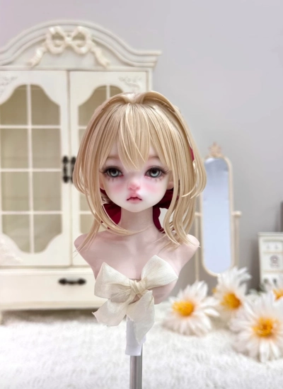 ドール用ウィッグ 高温絲  ゴールド  ホワイト ブルー ブラウン  グレー レッド  ブラック パープル ピンク YOSD/MSD/SDサイズ用 BJD用 034