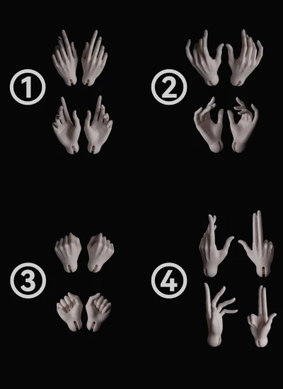 ドールボディ用 ハンドパーツ 70薄肌体用  球体関節人形用 BJD用