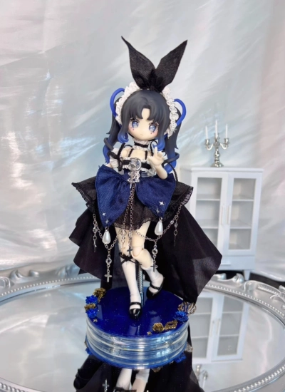 ドール用スタンド 股支え 腰挟み式 回転タイプ ブルー 1/6 1/8 1/12 ob11 阿巳ボディサイズ人形用 BJD　