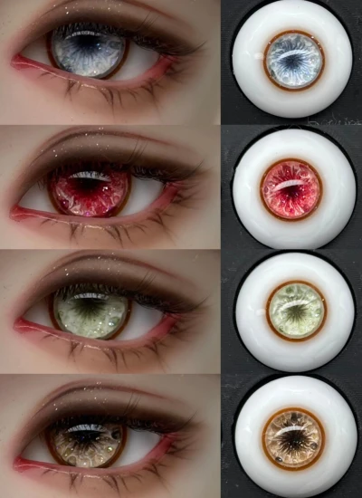 ドール用アイ 石膏アイ ブルー レッド グリーン ブラウン 14mm/16mmサイズ BJD用 【凌和】