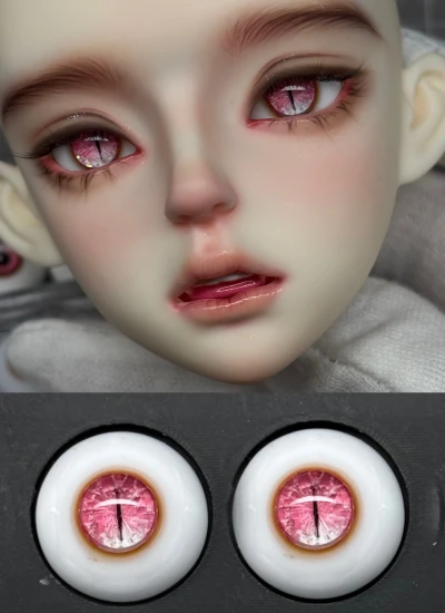 ドール用アイ 石膏アイ 獣瞳 レッド ブラウン ブルー パープル 14mm/16mmサイズ BJD用 【凌和】