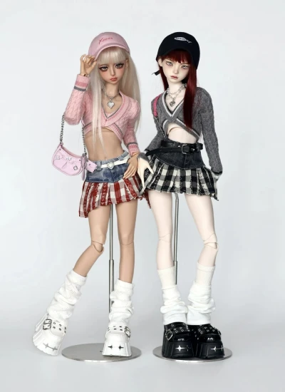 ドール用服 衣装セット ピンク グレー MSDサイズ人形用 球体関節人形用 BJD用