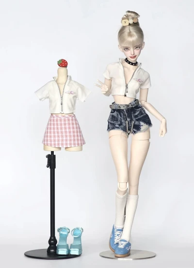 ドール用服 衣装セットホワイト ブルー  MSDサイズ人形用 球体関節人形用 BJD用