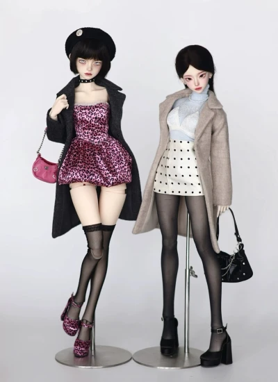 ドール用服 ウールコート ベージュ ダークグレー  MSDサイズ人形用 球体関節人形用 BJD用