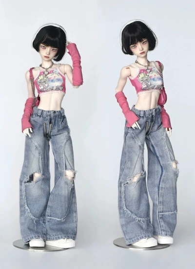 ドール用服 ズボン ブラック ブルー   MSDサイズ人形用 球体関節人形用 BJD用