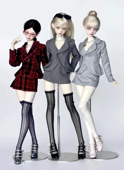 ドール用服 スーツセット レッド グレー  MSDサイズ人形用 球体関節人形用 BJD用