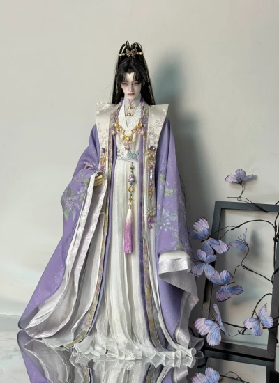 BJD ドール用時代服《烟光凝》パープル 70-75cmサイズ人形通用 球体関節人形用 BJD用