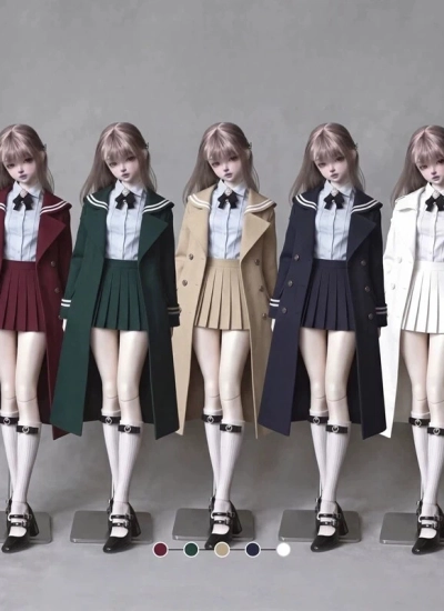 ドール用服 スーツセット ホワイト ネイビー ベージュ グリーン ワインレッド 女の子用 YOSD/MSD/SDサイズ人形用 BJD