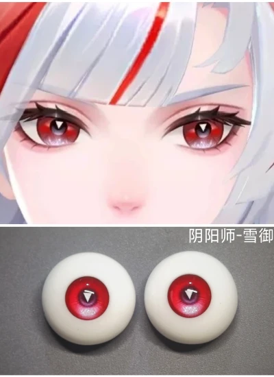 ドール用アイ 樹脂＋石膏アイ レッド【YYS5】8mm/10mm/12mm/14mm/16mm/18mm BJD用