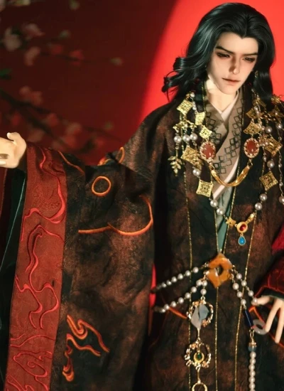 ドール用服 漢服セット 「代号鸢刘辩」 レッド 男の子用 ID75/SDサイズ人形用 BJD