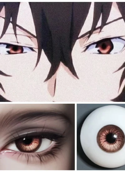 ドール用アイ 樹脂＋石膏アイ ブラウンピンク ブルー【文豪野犬】8mm/10mm/12mm/14mm/16mm/18mm BJD用
