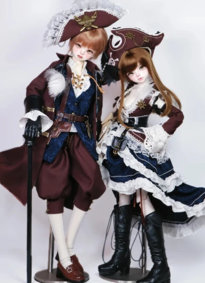 ドール用服 海賊服 【雾語宝藏】ブラウン 女の子用/男の子用 MSD 1/4サイズ人形用 BJDDOLL【奶橘小豆】