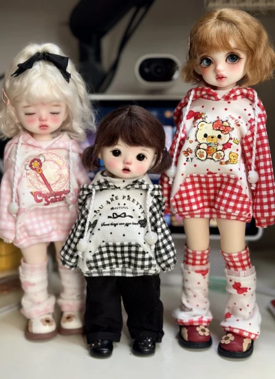 ドール用服 衣装セット ピンク レッド ブラック  MSD/1/5/YOSDサイズ人形用 BJDDOLL
