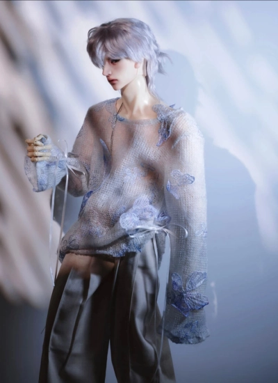 ドール用服 グラデーションセーター ブルー 【零号蝶】 75/77cmサイズ人形用 球体関節人形用 BJD用