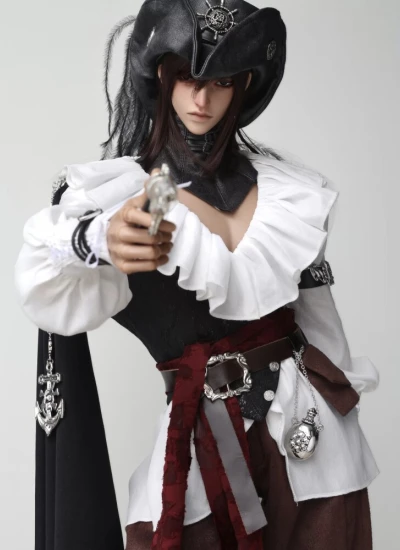 ドール用服 【雾海行者】 オールインワン ブラック ホワイト MSD/マッスルMSDサイズ 球体関節人形用 BJDDOLL