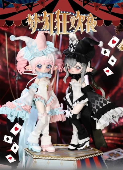 ブラインドドール用服【夢幻狂欢夜】ピエロ 小型ドール向け 1/8スケールドール通用 BJD DOLL 球体関節人形用