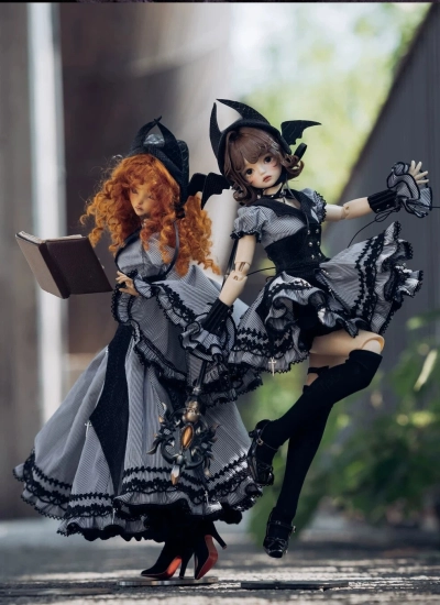 BJD Clothes Night Shadow Dress Outfit Set for Large MSD Size Ball-jointed Doll