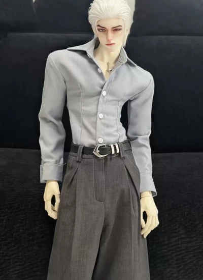ドール用シャツ ブラック ホワイト ライトブルー 73/75/77サイズ用 男の子用 球体関節人形用 bjd用