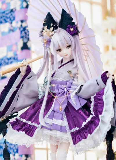 ドール用 ドレス【华狐花宴】12点セット ロリータ パープル SDサイズ人形通用
