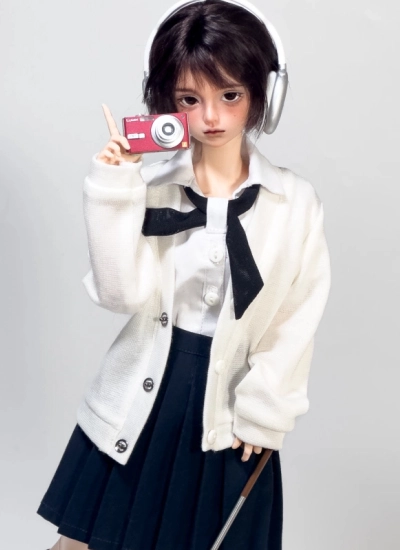 ドール用服 カーディガン ホワイト  ID75/Loongsoul73/POPO68/SD/SD10/MSDサイズ 男女共通 球体関節人形用 BJD用A527