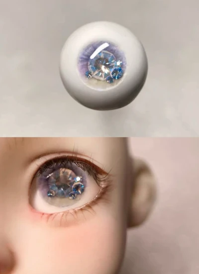 ドール用アイ レジンアイ「月下紫罗兰」パープル キラキラ 石膏+樹脂アイ 10mm/12mm/14mm/16mmサイズ人形用 BJD