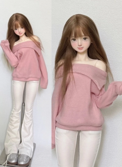 ドール用服 上着 ズボン ホワイト ブラウン グレー ピンク大MSD/通常MSDサイズ人形用 BJD用