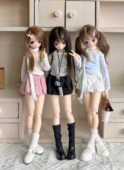 ドール用服 上着 スカート ホワイト グレー ブルー ブラアク ピンク OB22/OB24/Blytheサイズ人形通用 BJD用
