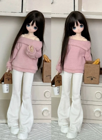 ドール用服 上着 ズボン ホワイト ブラウン グレー ピンクOB22/OB24/Blythe/azoneサイズ人形用 BJD用