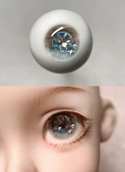 ドール用アイ レジンアイ「蓝月光」ブルー キラキラ 石膏+樹脂アイ 10mm/12mm/14mm/16mmサイズ人形用 BJD