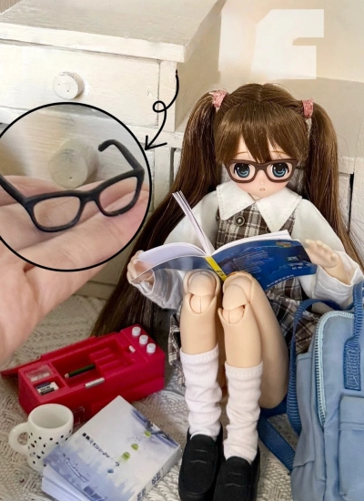 ドール用メガネフレーム ブラウン ブラック AZONEサイズ人形用 BJD用