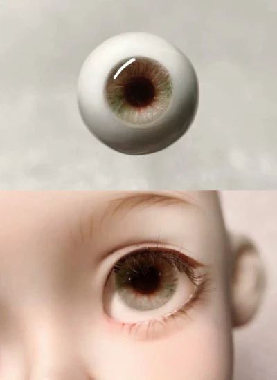 ドール用アイ レジンアイ リアル風 石膏+樹脂アイ ブラウン 10mm/12mm/14mm/16mm/18mmサイズ人形用 BJD