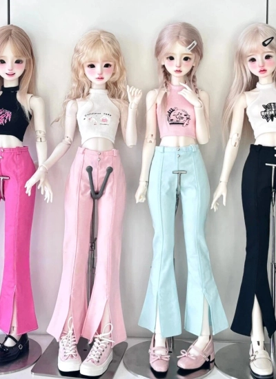 ドール用服 トップス ズボン ブラック ホワイト グレー グリーン ピンク OB24/YOSD/1/5/MSD/SDサイズ人形用 女の子用 BJD用