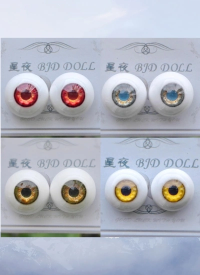 ドール用アイ 石膏アイ レッド/ブルー/イエロー/グリーン 12mm/14mm/16mm/18mm/20mmサイズ人形用 BJD