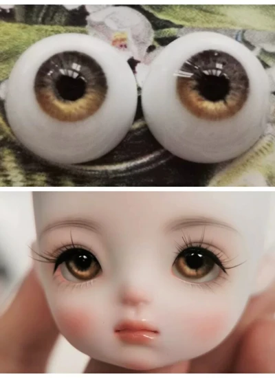 ドール用アイ 石膏アイ リアル風 ブラウン 12mm/14mm/16mm/18mmサイズ人形用 BJD