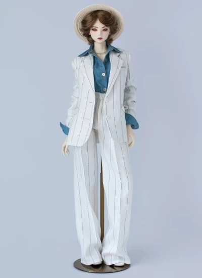 ドール用服 スーツ 上着 ズボン ブルー ホワイト SDGR/68cm/71サイズ用 球体関節人形用 BJD用