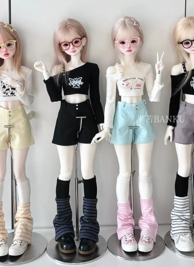 ドール用服 トップス パンツ ブラック ホワイト グレー グリーン ピンク OB24/YOSD/1/5/MSD/SDサイズ人形用 女の子用 BJD用