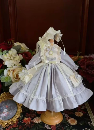 ドール用服 洋服 ワンピース【雾灰古堡信】髪飾り付き ロリータ風 女の子用 15cm/20cm/40cm/Blythe/YOSD/MSD/SDサイズ人形用