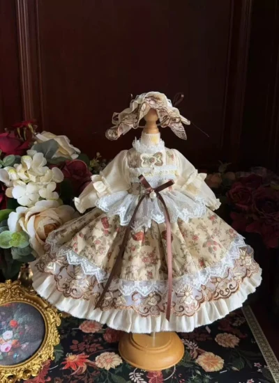 BJD Clothes Girl Lolita Dress Set for Blythe 15cm 1/6 1/4 1/3 Size Ball Jointed Doll