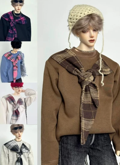 ドール用服 パーカー ブラック ブルー ブラウン ホワイト 75cmサイズ人形用 BJD用