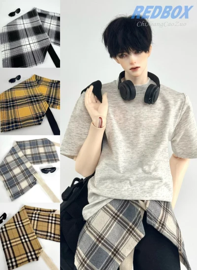 ドール用服 お尻カバー チェック 黄色 ブラウン ブルー ピンク ホワイト 75-77cmサイズ人形用 BJD用