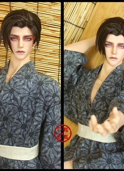 ドール服 浴衣 グレー MSD/SD/68/70/75サイズ人形用 BJD用 球体関節人形用