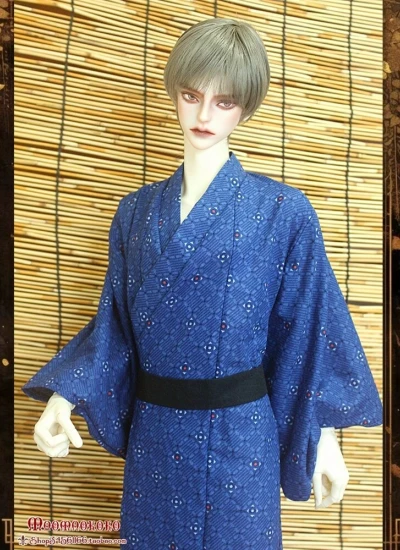 ドール服 浴衣 ブルー MSD/SD/68/70/75サイズ人形用 BJD用 球体関節人形用