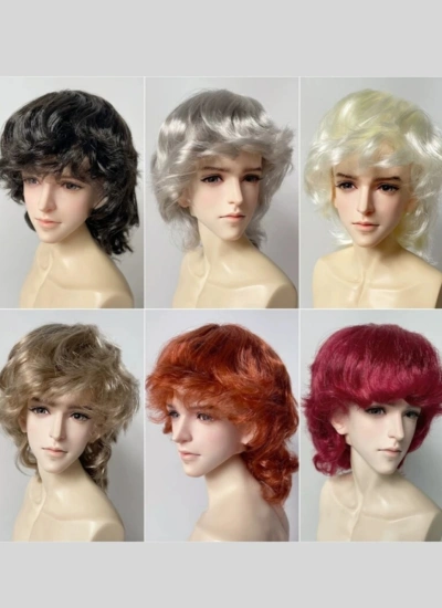 ドール用ウィッグ ジャズ風 貴族スタイル パーマ ミディアムロング ミルク糸 MSD/SDサイズ人形用 BJD用
