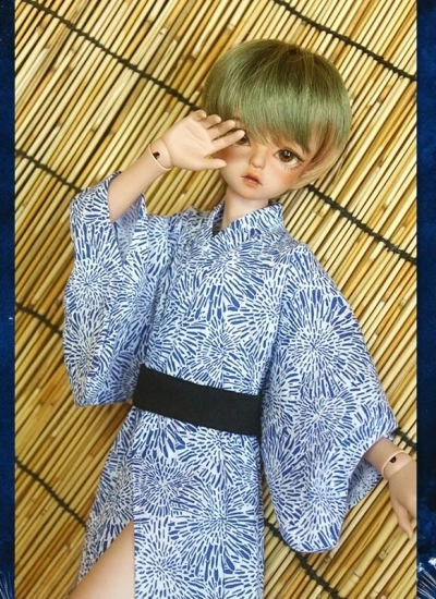 ドール服 浴衣 ブルー MSD/SD/68/70/75サイズ人形用 BJD用 球体関節人形用